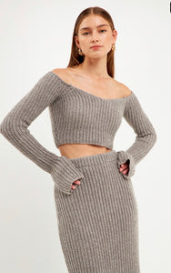 Cropped Knit Sweater