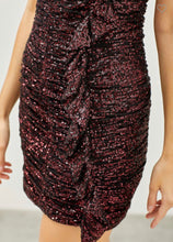 Load image into Gallery viewer, Garnet Sequin Ruffle Dress