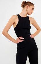 Load image into Gallery viewer, Black Ribbed Racer Back Top