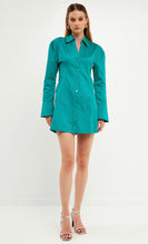 Load image into Gallery viewer, Green Cotton Shirt Dress