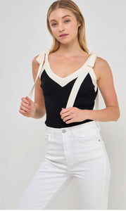 Accent Ribbon Tie Top