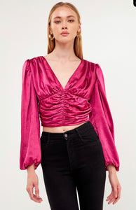 Berry Ruched Blouse