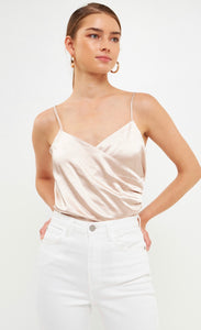Wrap Cowl Neck Top