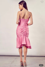 Load image into Gallery viewer, Milk Berry Ruched Midi Dress