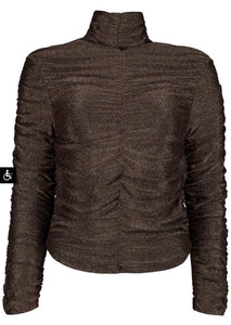 Ava Rose Metallic Turtleneck Top