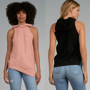 Sleeveless Light Weight Sweater Hoodie