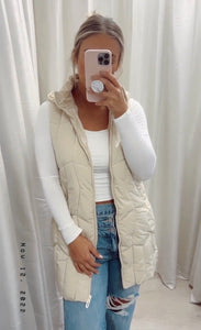 Cream Puffer Vest