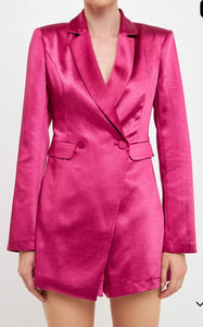 Orchid Satin Blazer Romper